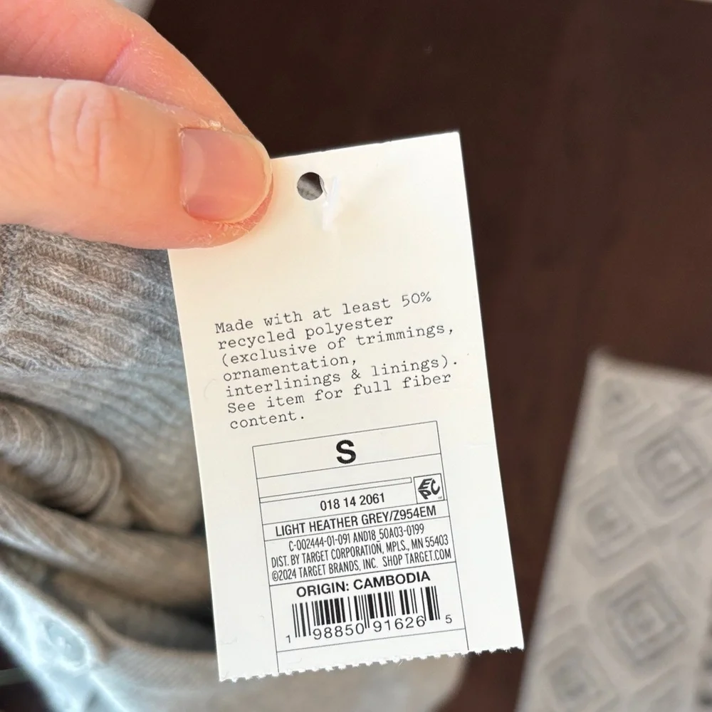 A New Day Heather Gray Rib Knit Cardigan Size Small - Picture 2 of 6